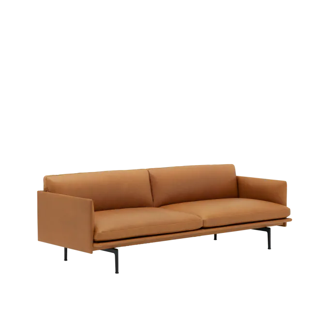 Hovedbilde Muuto Outline Sofa  3-seter - Cognac / black