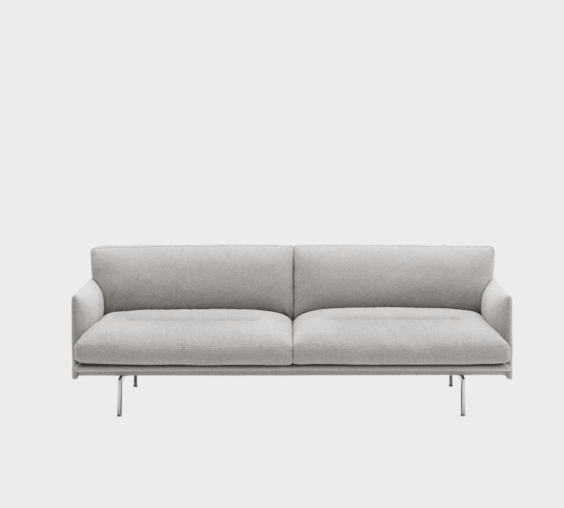 Muuto Outline Soft 3-seter sofa - Clay 12 / Polert Alu