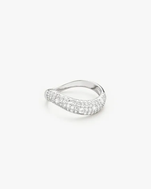 Hovedbilde Philippa Studios - Wave Pave Ring Sølv 56