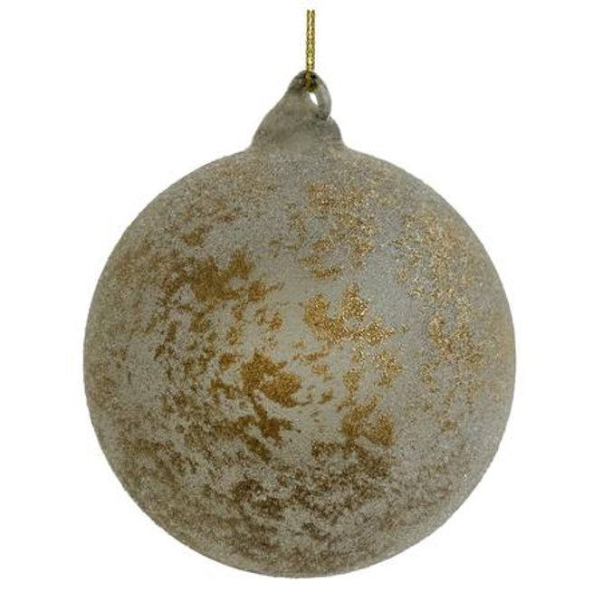 Hovedbilde Shishi Glass ball iced gray/gold 10cm