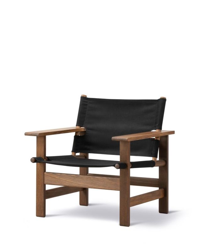 Fredericia The Canvas Chair - Røykfarget eik / sort kanvas