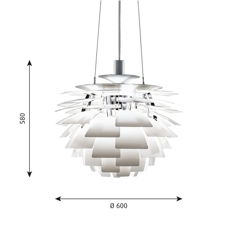 Louis Poulsen Artichoke 600 100W E27 - Hvit