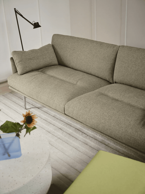 Muuto Outline Soft 3-seter sofa - Clay 15 / Polert Alu