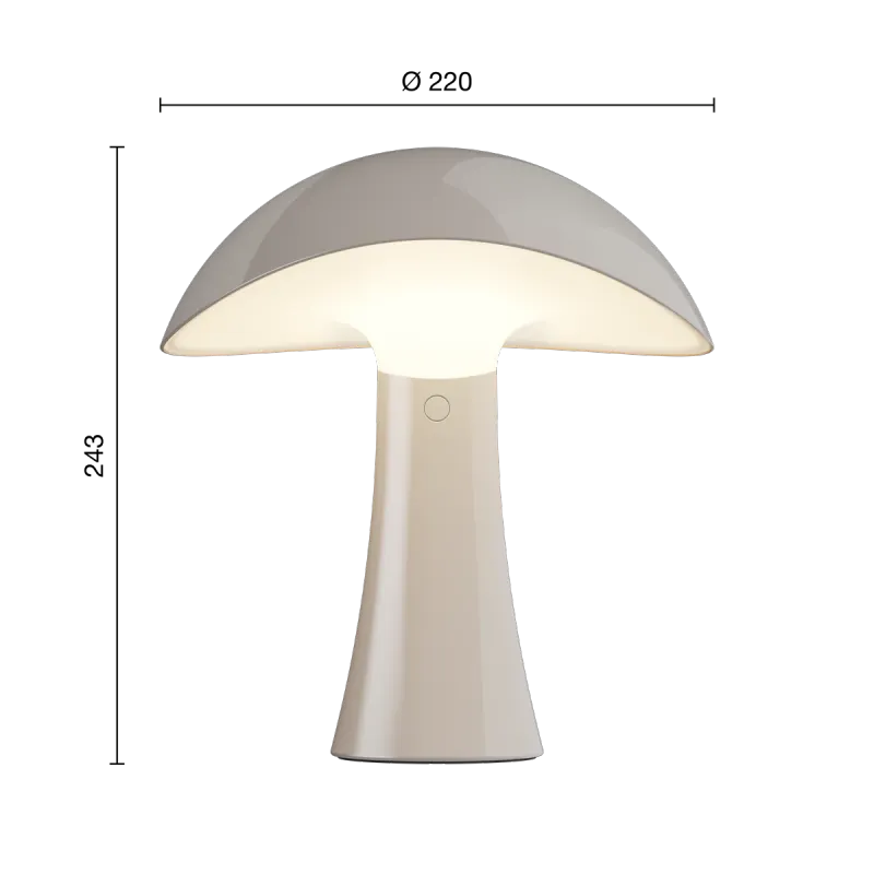 Louis Poulsen Rumee 220 Portabel Lampe - Earth Grey