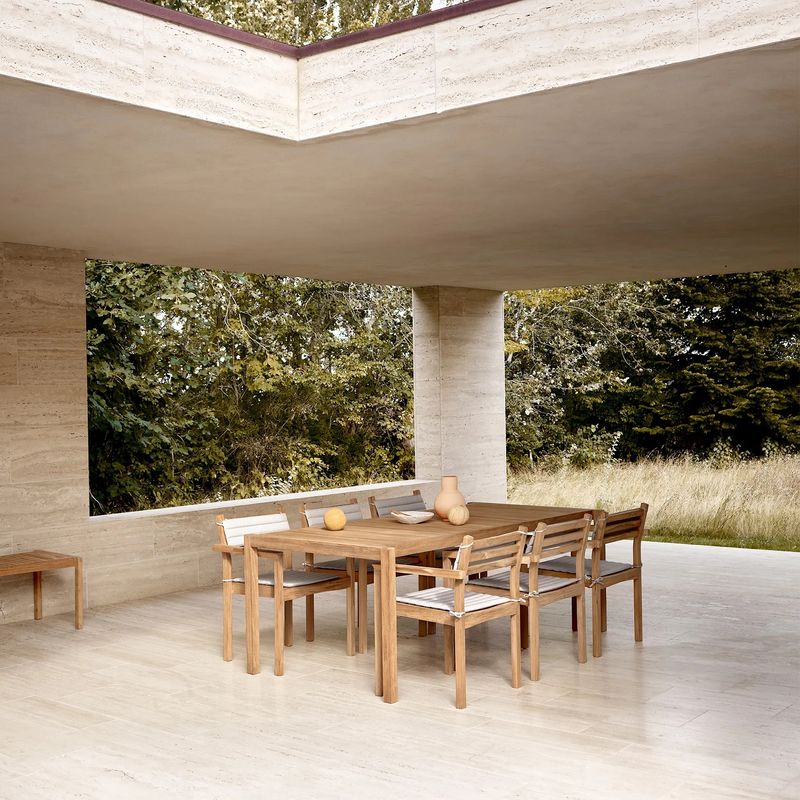Carl Hansen & Søn AH502 Outdoor Spisestol med armlene - Teak