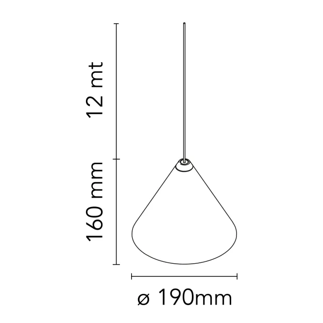Hovedbilde Flos String Light Cone for vegg/tak - Sort 12m ...