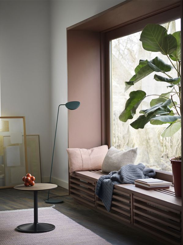 Muuto Soft Side sofabord Ø48 H40 cm Massiv Røkt Eik/Svart