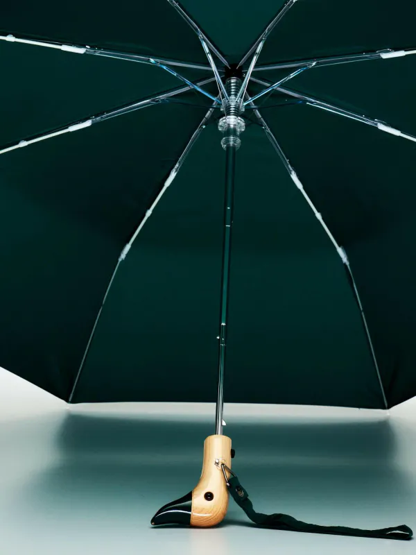 Forest Green Eco-Friendly Compact Duck Umbrella