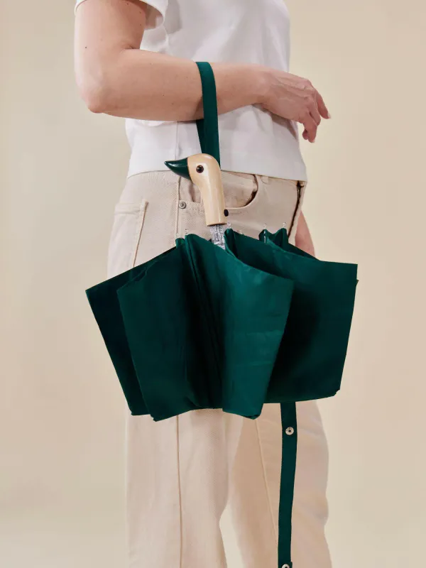 Forest Green Eco-Friendly Compact Duck Umbrella