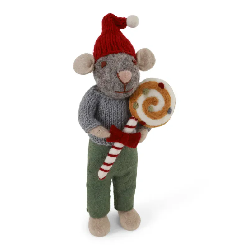 Gry & Sif Grå mus med julegodteri