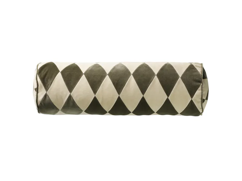 Christina Lundsteen Harlequin Bolster - Artichoke/dusty White Ø20x60 cm