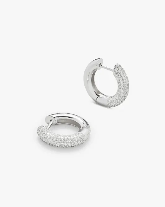 Hovedbilde Philippa Studios Bold Pave Hoops Medium Sølv