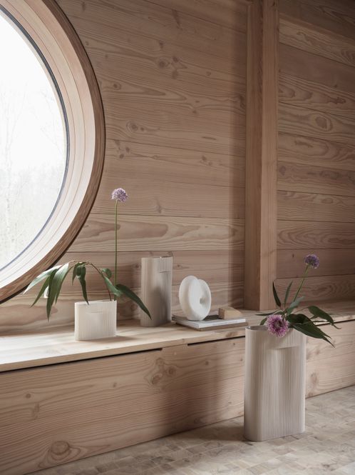 Hovedbilde Ridge Vase H35, Off-White